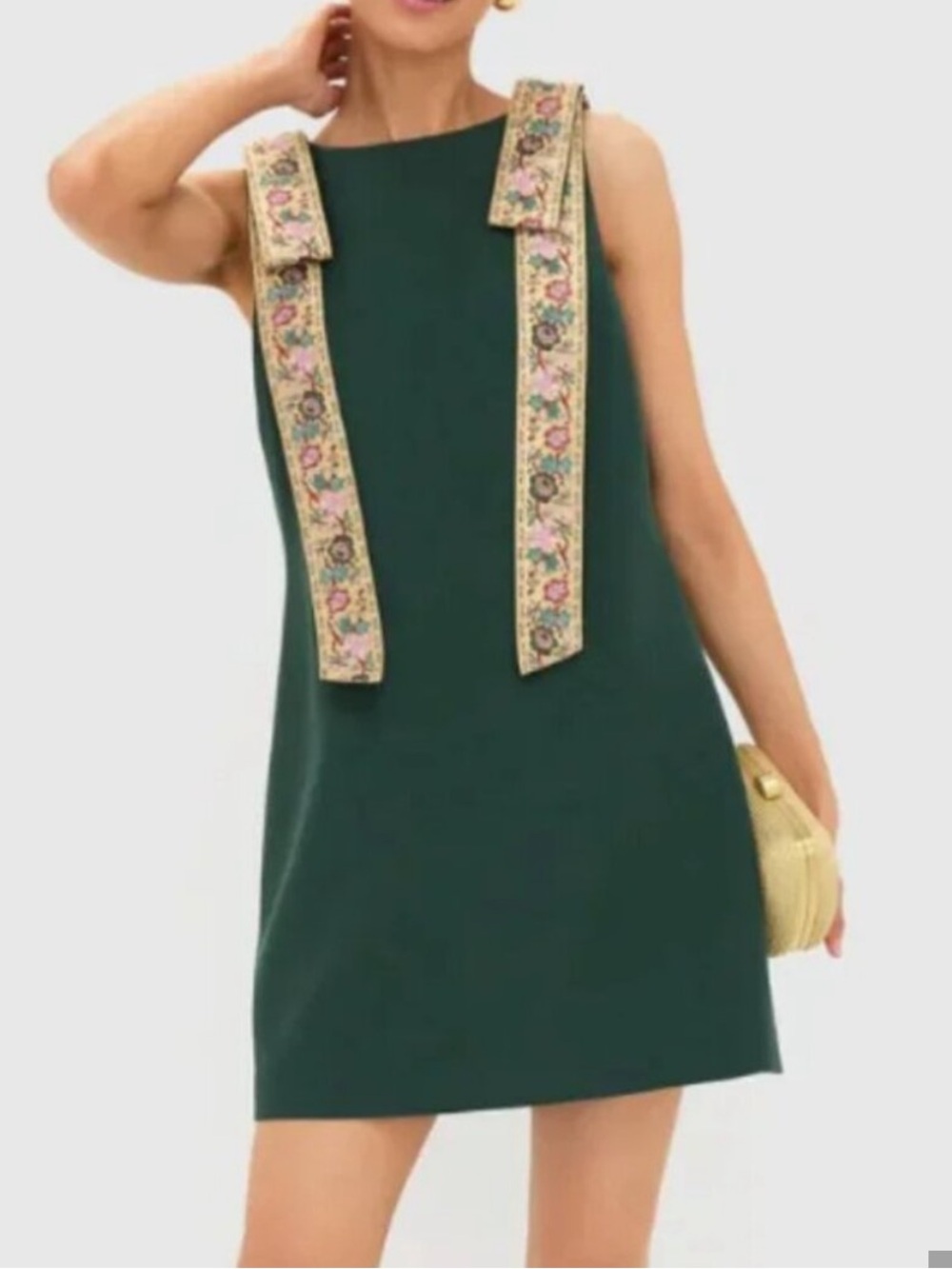 Tuckernuck Garden Scrollwork Jacquard Bow Rosie Dress, Size M